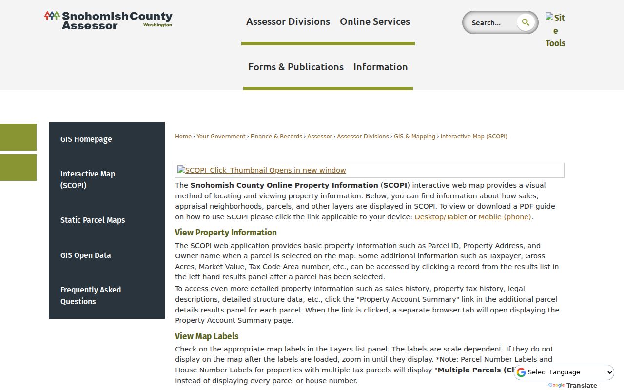 Bothell West people search in the Snohomish County parcel and GIS viewer