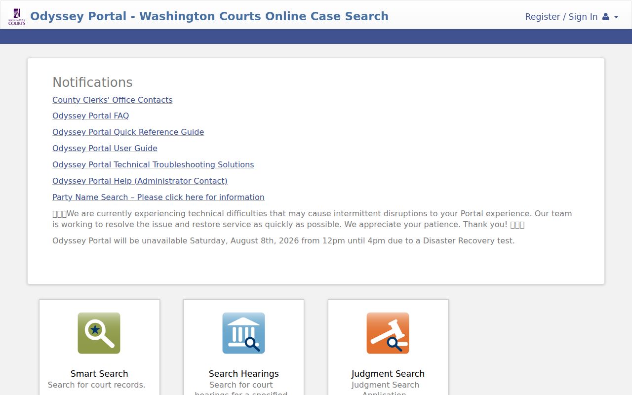 Bothell West public records access through Snohomish Superior Court Odyssey